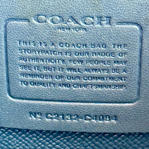 Coach Molly Tote Light Blue Pebbled Leather Tote Bag/Shoulder/Crossbody - Picture 5 of 5